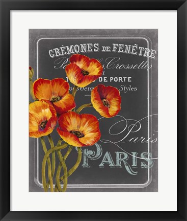 Framed Chalkboard Paris III Print