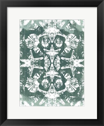 Framed Sea Green Kaleidoscope I Print