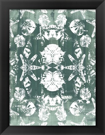 Framed Sea Green Kaleidoscope II Print