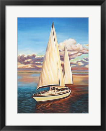 Framed Sunset Cruise I Print