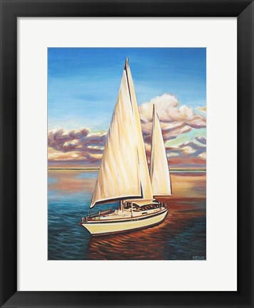 Framed Sunset Cruise I Print