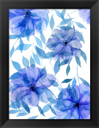 Framed Midnight Flowers II Print