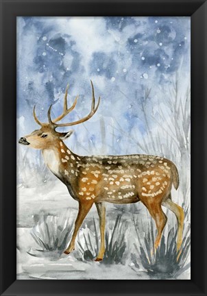 Framed Snowy Night II Print