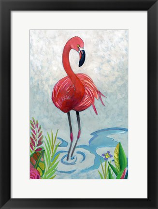 Framed Vivid Flamingo II Print