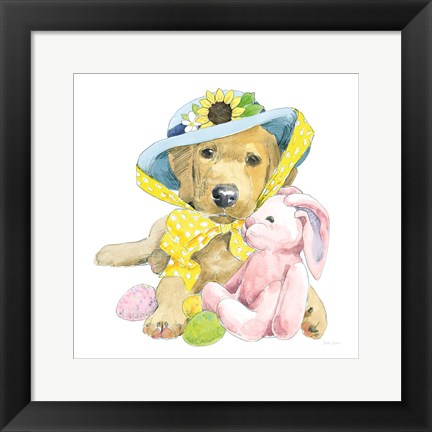 Framed Easter Pups VI Print