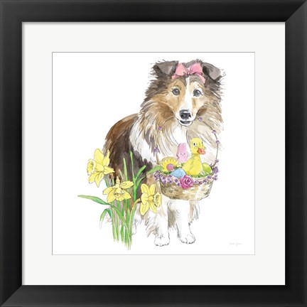 Framed Easter Pups II Print