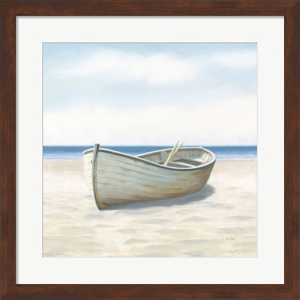 Framed Beach Days I No Fence Flowers Crop Print