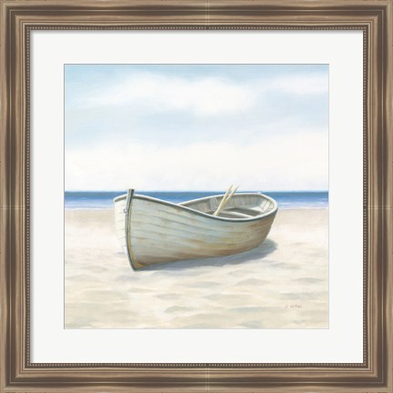 Framed Beach Days I No Fence Flowers Crop Print