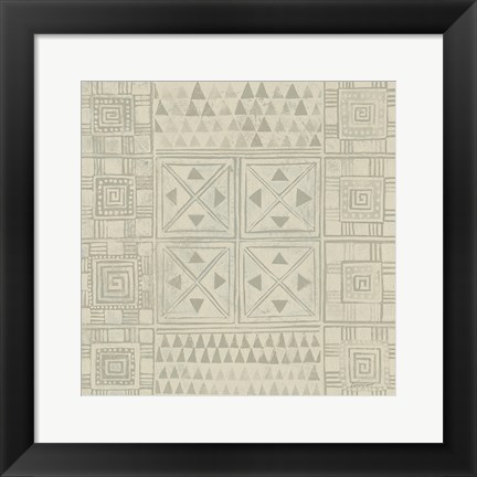 Framed Geometric Tone on Tone II Dark Print