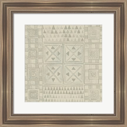 Framed Geometric Tone on Tone II Dark Print