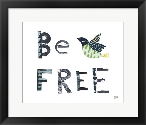 Framed Bird Words I Print