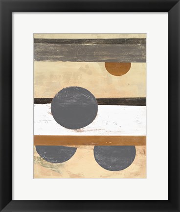 Framed Stripes and Circles Neutral Print