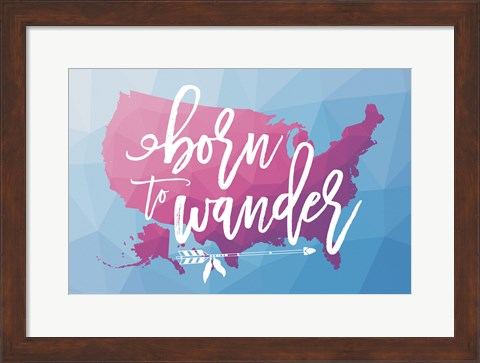 Framed Geo Map Boho II Print