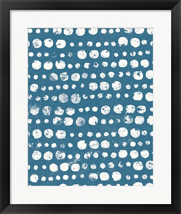 Framed Mark Making Tile Pattern II Light Blue Crop Print