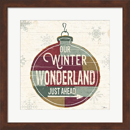 Framed Christmas Signs II Print