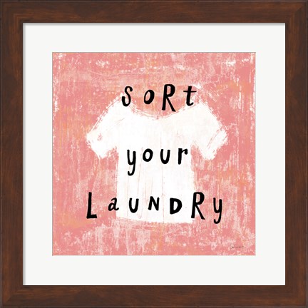 Framed Laundry Rules III Print