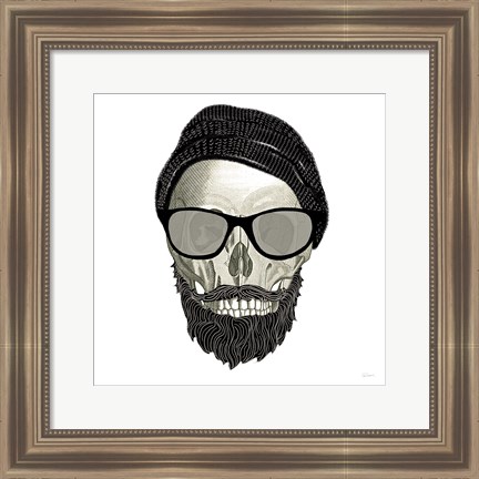 Framed Hipster Skull II Print