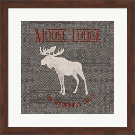 Framed Soft Lodge IV Dark with Red Print