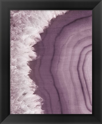 Framed Agate Geode I Plum Print