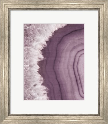 Framed Agate Geode I Plum Print