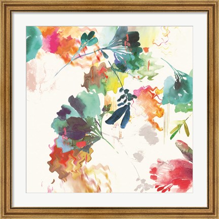 Framed Glitchy Floral II Print