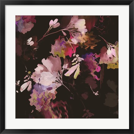 Framed Glitchy Floral IV Print