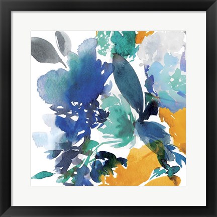 Framed Indigo Flower II Print