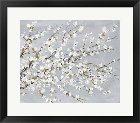 Framed White Blossoms Print