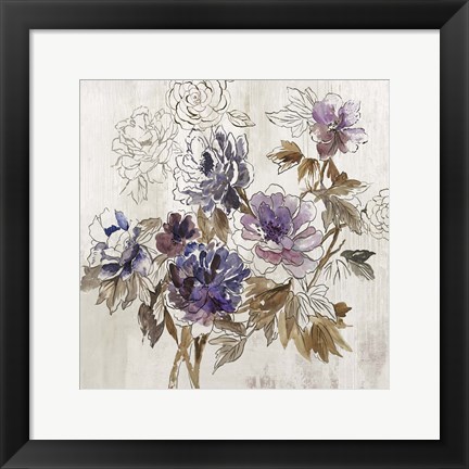 Framed Plum Floral I Print