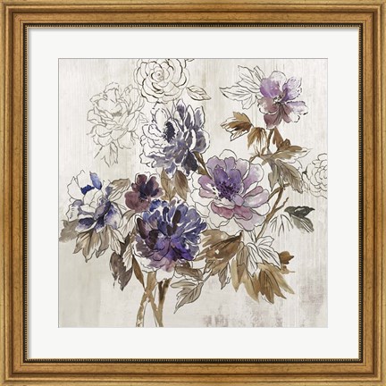 Framed Plum Floral I Print