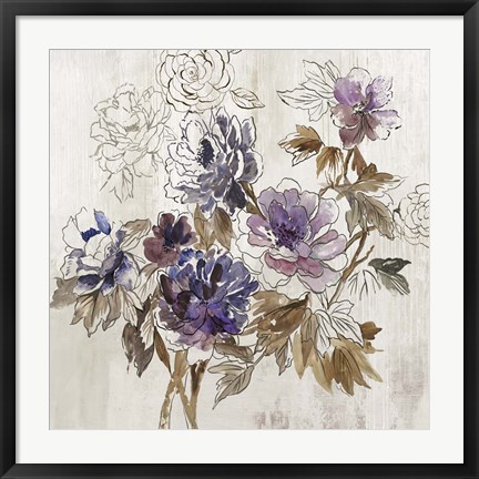 Framed Plum Floral I Print