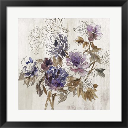 Framed Plum Floral I Print