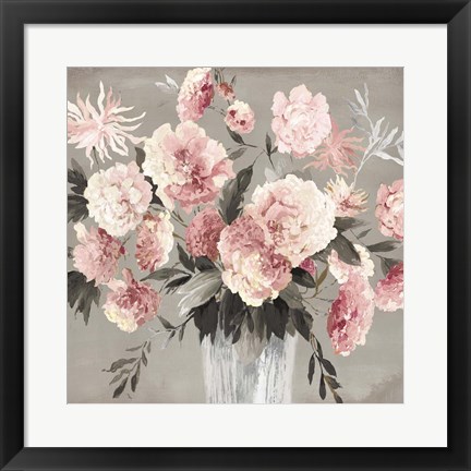 Framed Peach Bouquet Print