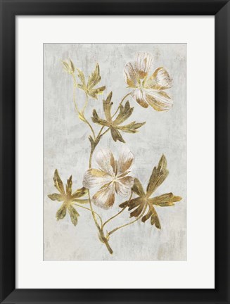 Framed Botanical Gold on White IV Print