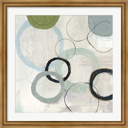 Framed Blue Circles II Print