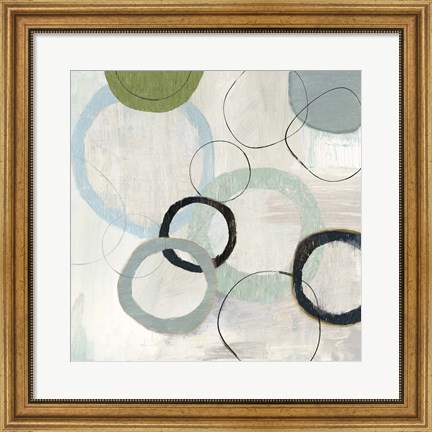 Framed Blue Circles II Print