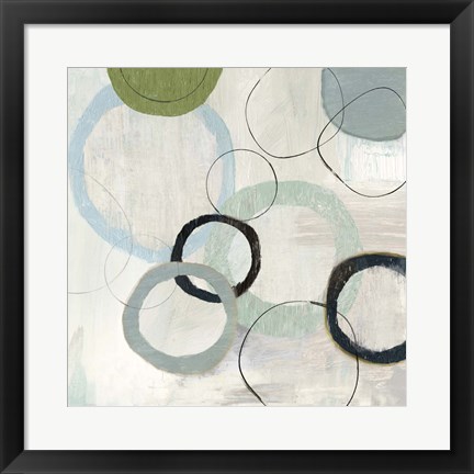 Framed Blue Circles II Print