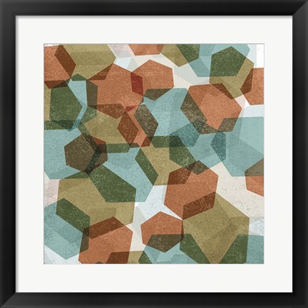 Framed Hexagons I Print