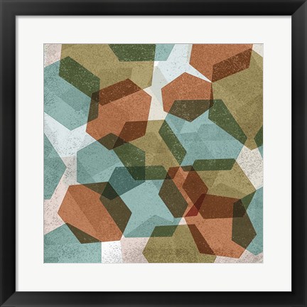 Framed Hexagons II Print