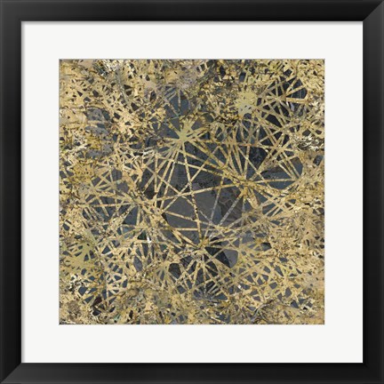 Framed Geometric Gold I Print