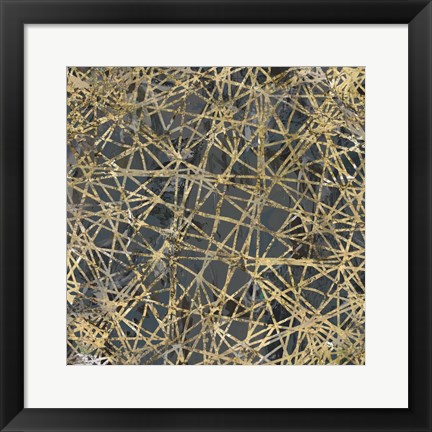 Framed Geometric Gold II Print