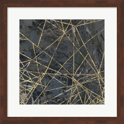 Framed Geometric Gold IV Print