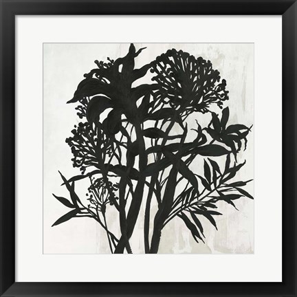 Framed Black Foliage Print