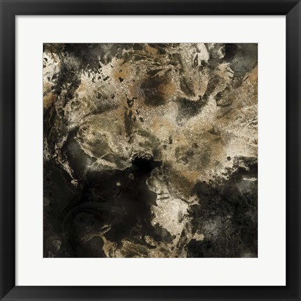 Framed Gold Marbled Abstract I Print