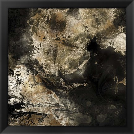 Framed Gold Marbled Abstract II Print