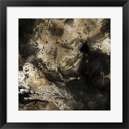 Framed Gold Marbled Abstract II Print