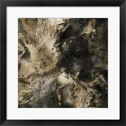 Framed Gold Marbled Abstract III Print