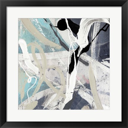 Framed Tangled IV Teal Print