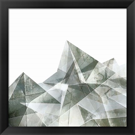 Framed Paper Mountains I Print