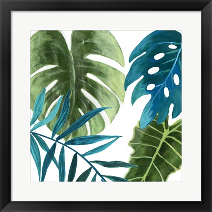 Framed Tropical Leaves I Print